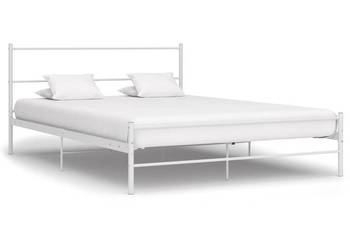 Łóżko Metalowe Białe Rama Łóżka Ze Stelażem 140 x 200 cm WM-284695