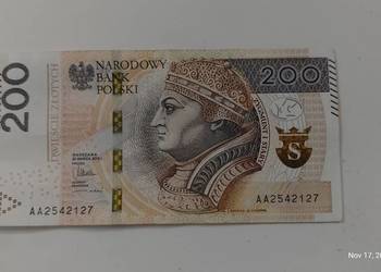 Banknot 200 zł seria AA z 2015 promocja