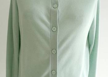 Sweter Kardigan Wełniany 100% Wełna Merino Extra Fine Rozpinany L