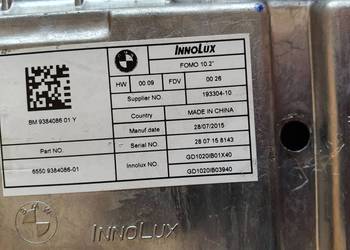 WYŚWIETLACZ PANEL 65509384086 BMW 7 G12 FV23