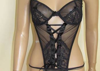 Seksowne koronkowe body czarnym kolorze r.38  kostium na noc