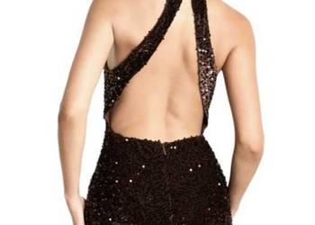 Czekoladowa cekinowa sukienka mini