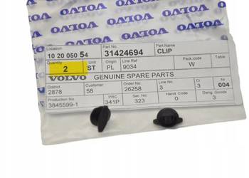 VOLVO XC60 II spinka klips uszczelki progowej OE 31424694