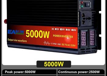Inwerter czysta fala sinusoidalna EASUN 12V do 2500W moc ciągła