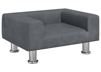 Sofa dla dzieci ciemnoszara 50x40x265 cm aksamitna WM-3196338