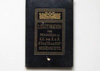 Stara legitymacja Legitimation fur active K.K. bez. K.u.K itd