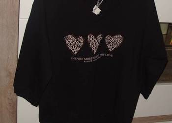 3 serca _cyrkonie _rękaw 3/4 r. M/L_ Bluzko Bluza