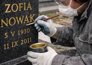 Dopisanie liter, osoby na pomniku, nagrobku, cmentarz grabiszyński, cena