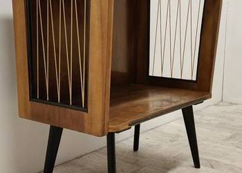 stolik  radiowy PRL żyłki patyczak vintage design polski mid century modern