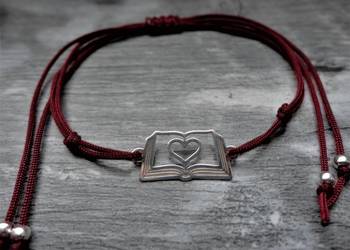 KSIĄŻKA. Wzór autorski ❣ Bransoletka, srebro pr.925, sznurec