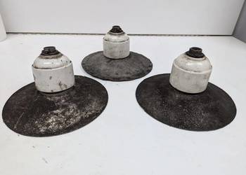 Lampy PRL loft zabytkowe wiszące talerzowe porcelana aluminium