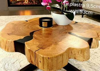 Stolik kawowy live edge plaster drewna loft