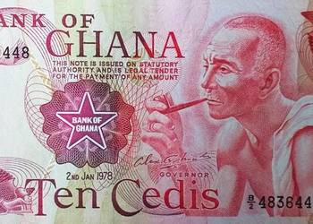 GHANA 1978-10 CEDIS UNC.Gratis wysyłka!