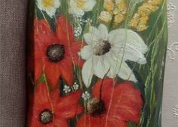 Obraz olejny na desce kwiaty