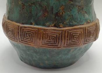 Ceramiczny wazon artystyczny szmaragdowy