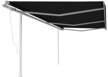 Automatycznie zwijana markiza z słupkami 6x3 m antracytowa WM-3070009