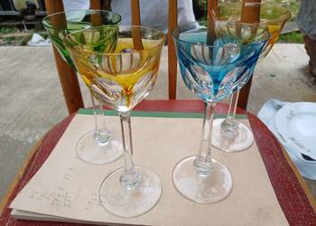 4 retro kieliszki do wina z 1962 roku Bohemia Cristal.Moser Lady Hamilton
