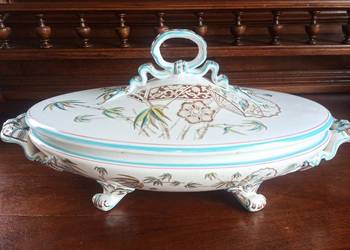 Waza. Syg Madras. Ptaki, wśród bambusów, na grubej porcelani