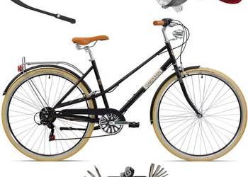 Rower Damski Miejski Koła 28" SHIMANO Bagażnik Błotniki Oświetlenie