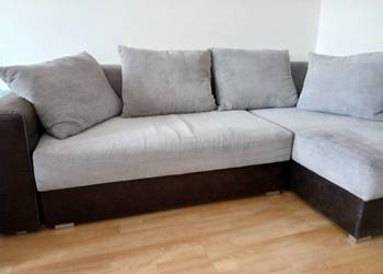 Kanapa narożna Agata Meble z funkcją spania i pojemnikiem na pościel