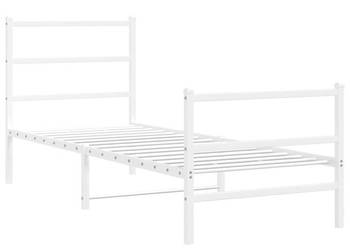 vidaXL Metalowa rama łóżka z wezgłowiem i zanóżkiem,(SKU:355423)