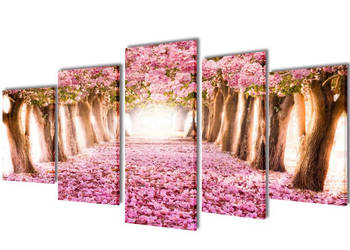 Zestaw obrazów Canvas 200 x 100 cm Kwiat Wiśni WM-241575