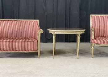 Sofa, fotel i stolik w stylu Ludwika XVI, do renowacji
