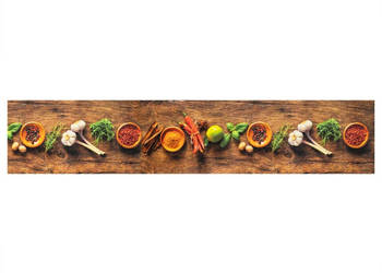 Dywanik kuchenny wzór w przyprawy 60x300 cm aksamit WM-4005607