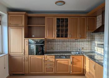 Meble kuchenne DREWNIANE, blat KAMIEŃ używane z AGD lub bez