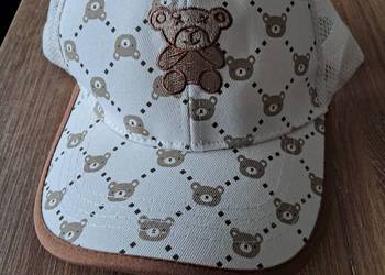 nowa czapka z daszkiem dla dziecka 80% bawełna regulacja z tyłu na rzepę