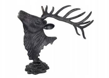 Figura metalowa JELEŃ trofeum myśliwskie figura na postumencie dekoracja