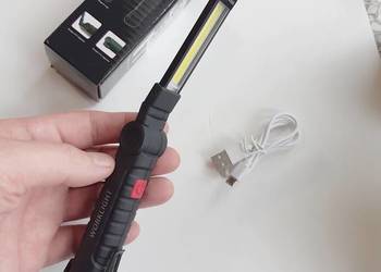 Latarka LED ładowanie USB 5trybów pracy IP64 360 st magnes
