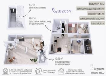 Gotowe, bezczynszowe, dwupoziomowe mieszkanie w Legionowie - 123 m²