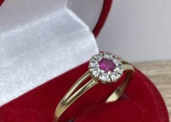 Pierścionek z cyrkonią r 18 w 1,83g 585p