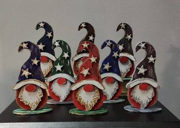 Skrzaty, drewniane, recznie malowane