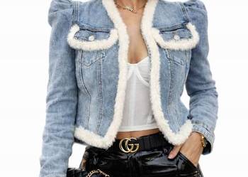 Kurtka Jeansowa Damska z Futerkiem Krótka Dopasowana M Jeans Katana