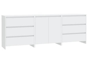 3-częściowa szafka boczna biała materiał drewnopochodny WM-3098065
