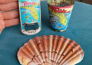 Nowy świetny zestaw z Florydy kieliszek otwieracz muszla Florida