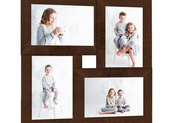 vidaXL Ramka na 4 zdjęcia 13x18 cm, ciemnobrązowa(SKU:332771)