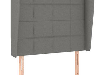 Zagłówek uszak ciemnoszary 93x23x118/128 cm tkanina WM-3117939