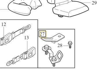 VOLVO S60 V60 XC60 uchwyt fotelik przod 31390381