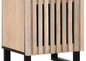 Szafka nocna 40x34x46 cm bielone drewno mango WM-377422
