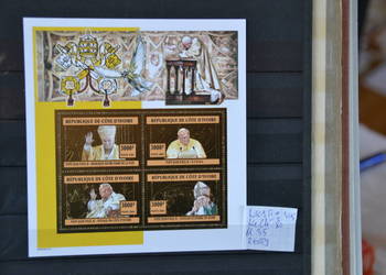 Znaczki.Papież Jan Paweł II Wybrzeże Kości Słoniowej II ** Ks Chr 80 bl 35