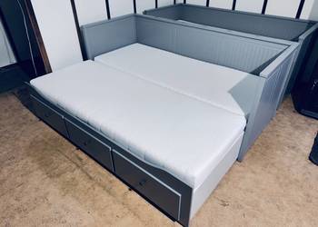 IKEA HEMNES Leżanka Łóżko z 3 szufladami, 2 materace ,szare Transport