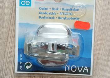 Haczyk wieszak podwójny łazienkowy na kołki srebrny chrom