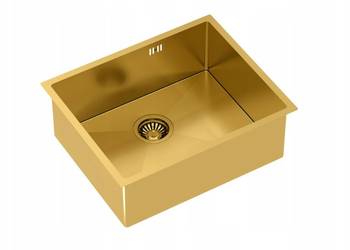 Zlewozmywak jednokomorowy Quadron Anthony 60 stal złoty, korek + syfon