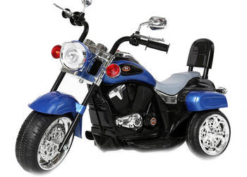 Autko motor motorek CHOPPER Z OPARCIEM na akumulator trójkołowy TR1501 blue