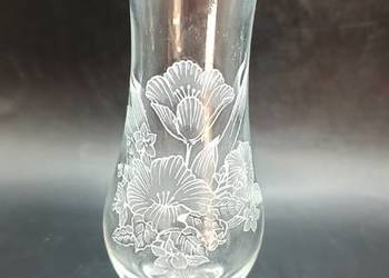 Wazon szklany smukły - szkło trawione