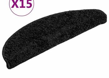 vidaXL Maty na schody 15 szt. 56x17x3 cm Czarne półokrągłe(SKU:133893)