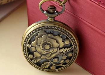 Zegarek kieszonkowy - kwiat + bransoleta